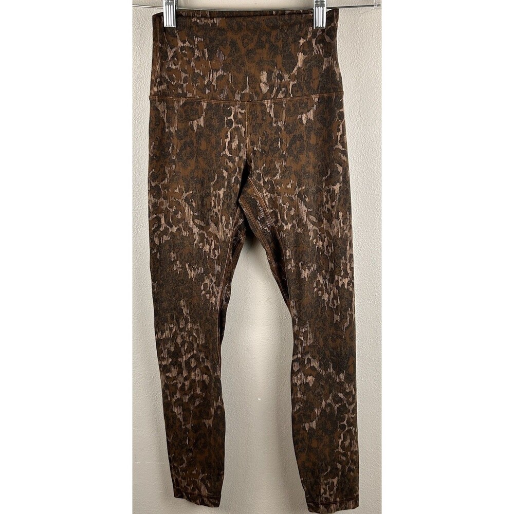 Lululemon Align High-Rise Lined Pant 25" True Leopard Max Brown Size 4 W5DMSS